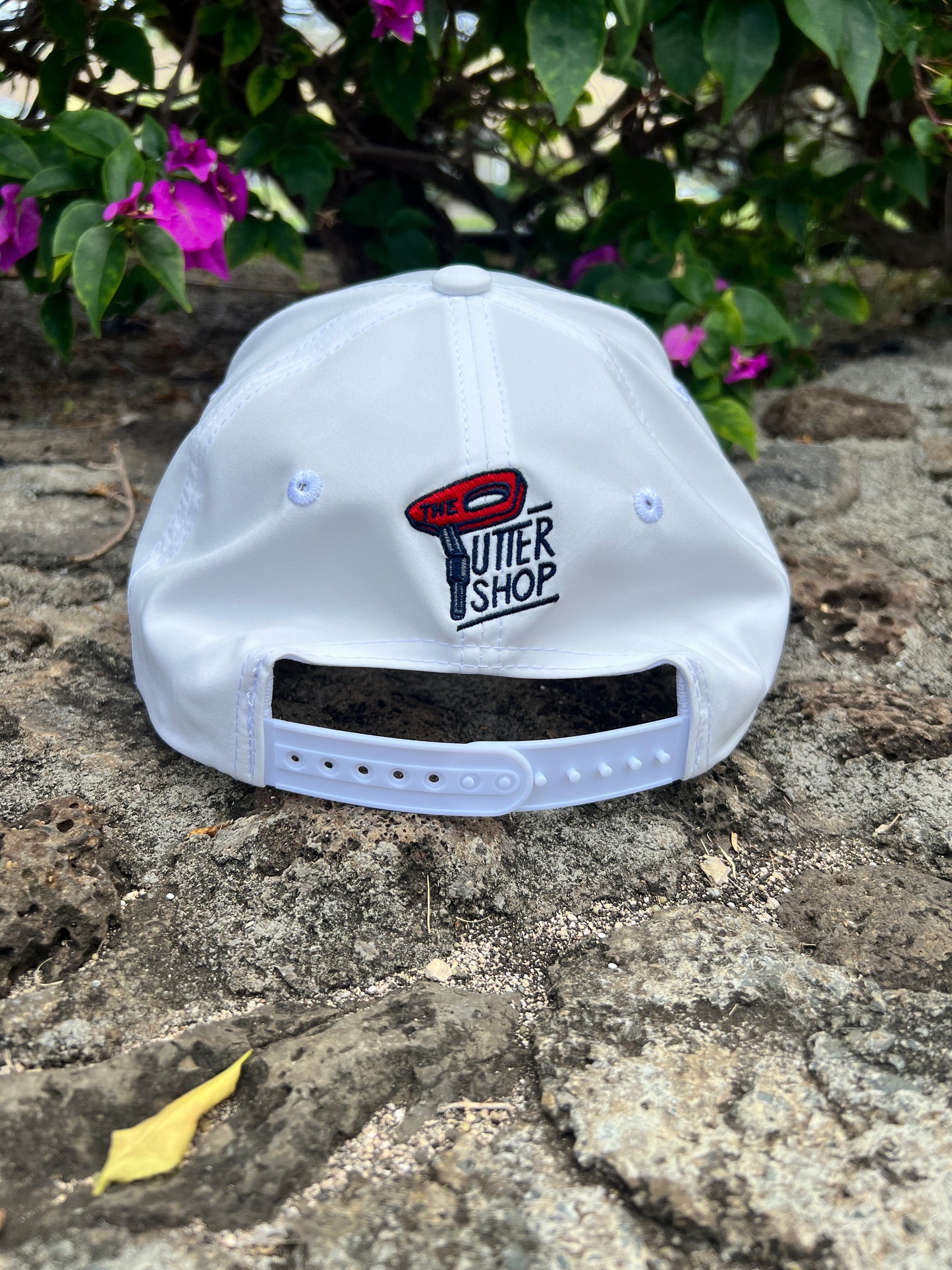 White PUTT 5-Panel Performance Rope Hat