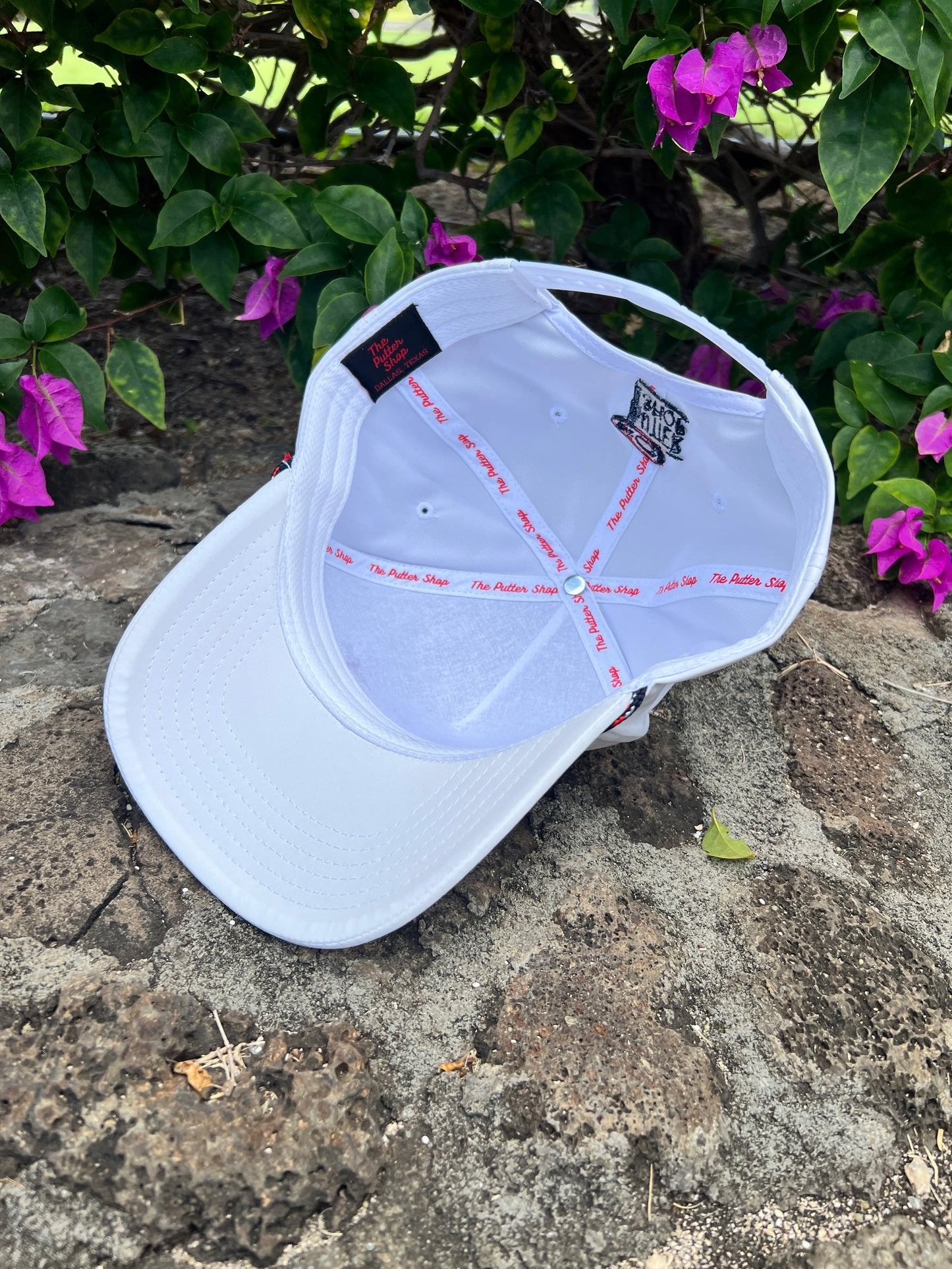 White PUTT 5-Panel Performance Rope Hat