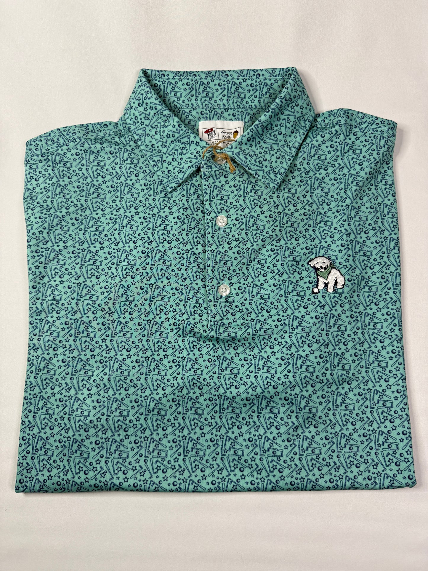 Putters the Dog Mint Green Polo