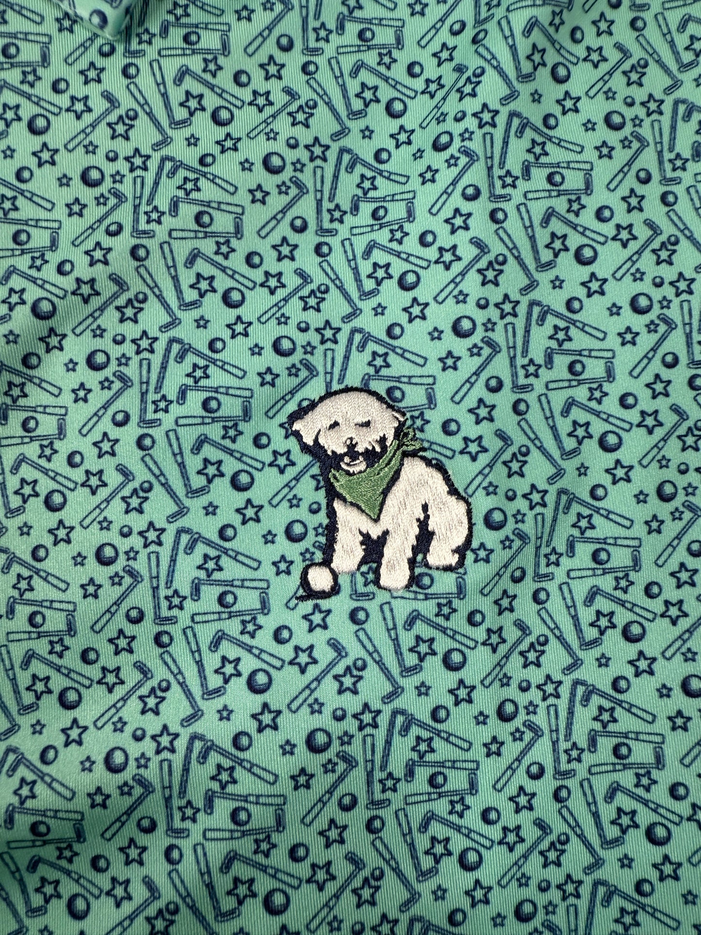 Putters the Dog Mint Green Polo
