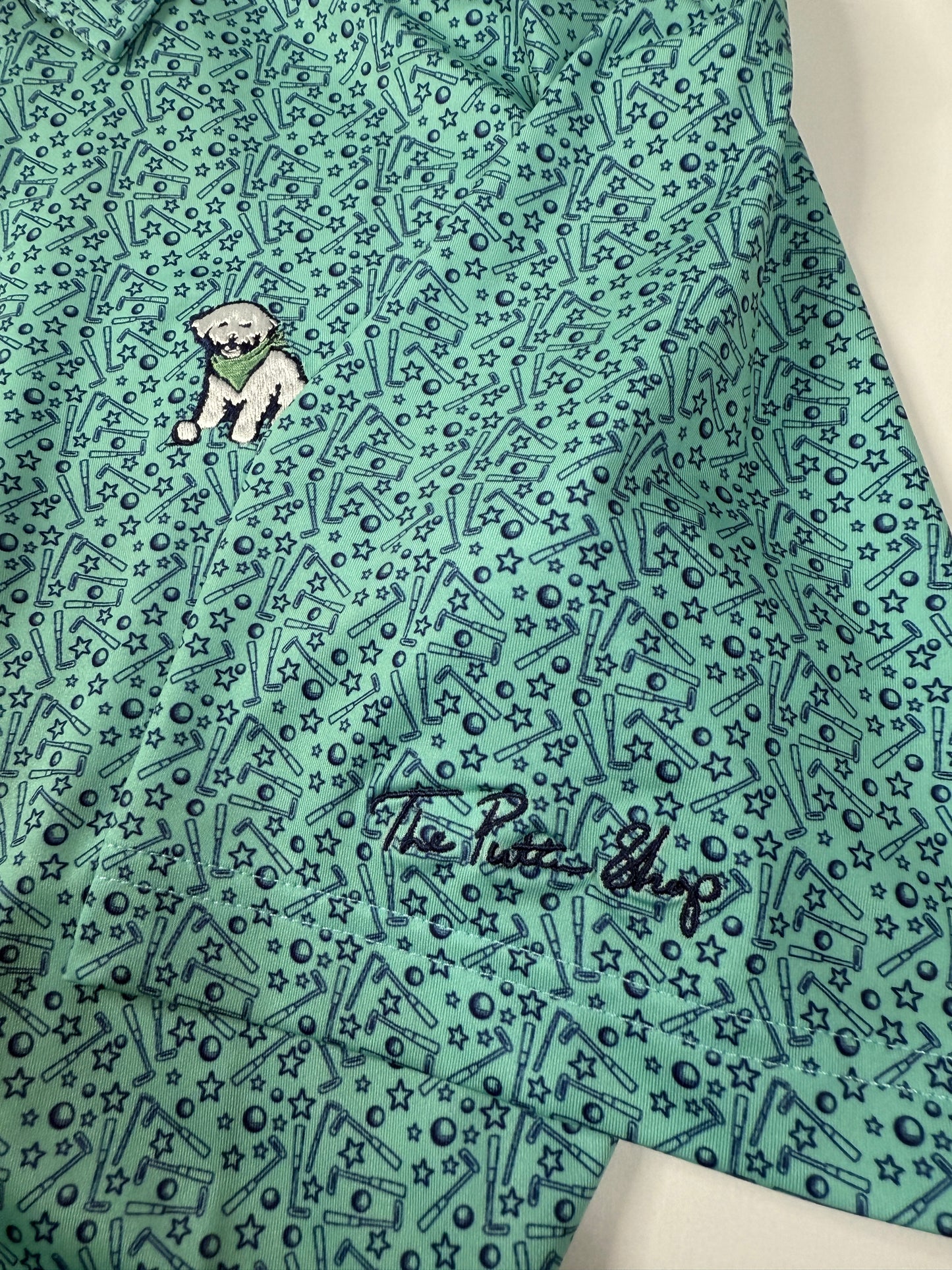 Putters the Dog Mint Green Polo
