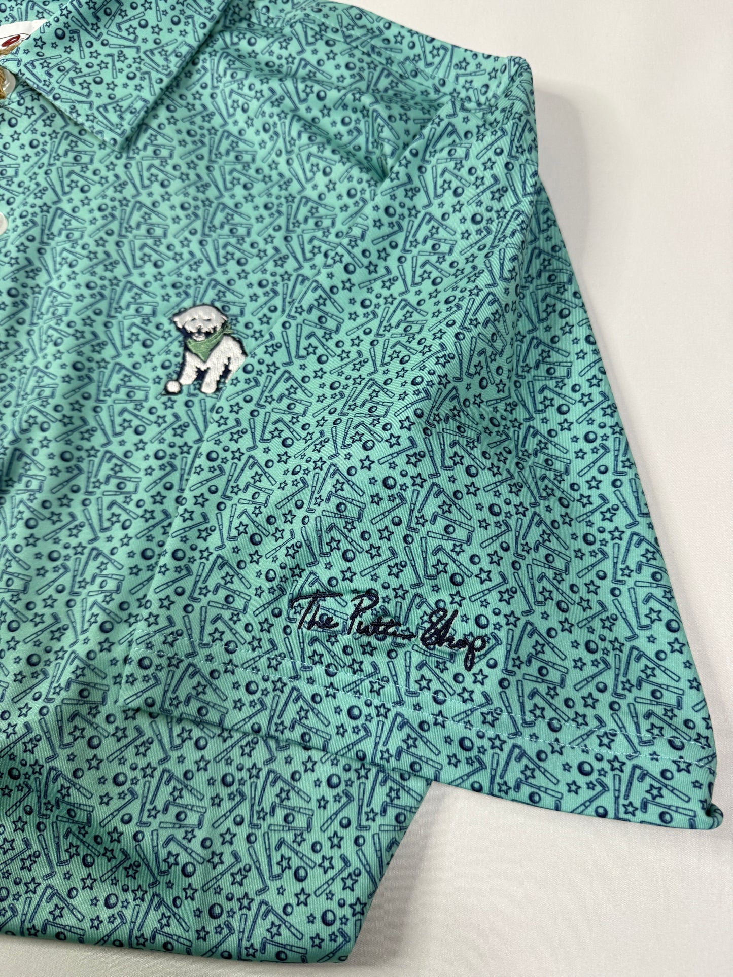 Putters the Dog Mint Green Polo