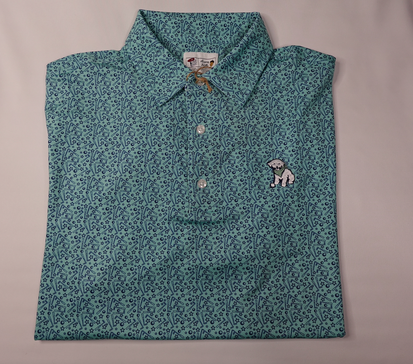 Putters the Dog Mint Green Polo