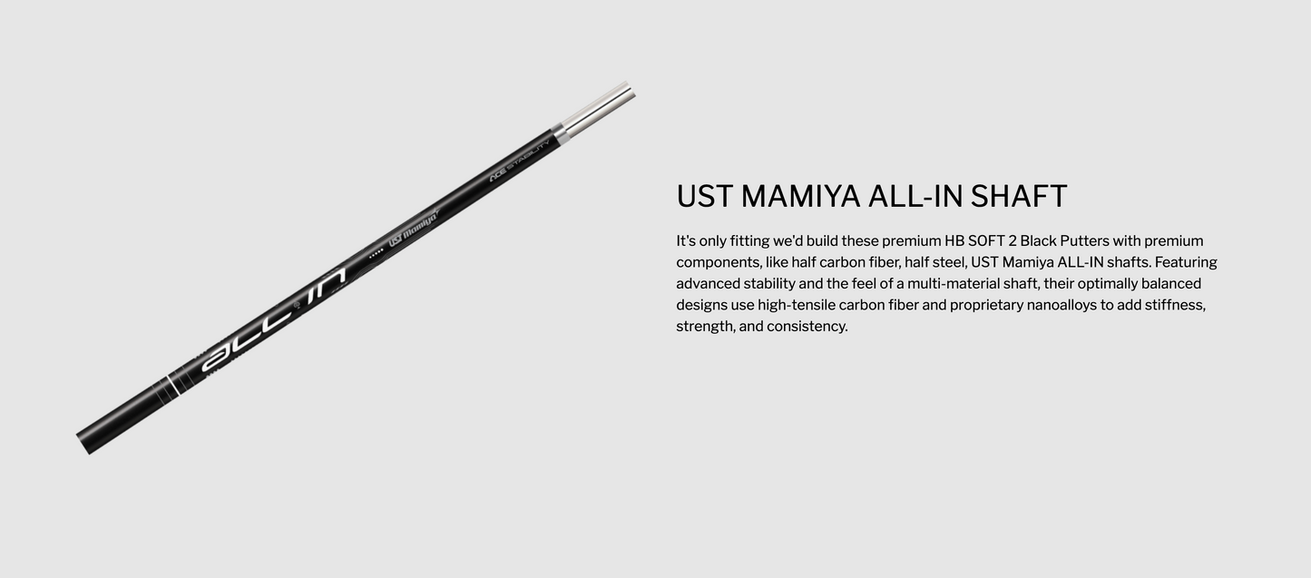 NEW - Cleveland HB SOFT 2 BLACK Putter – Retreve 35" Left Handed UST Mamiya ALL-IN Shaft