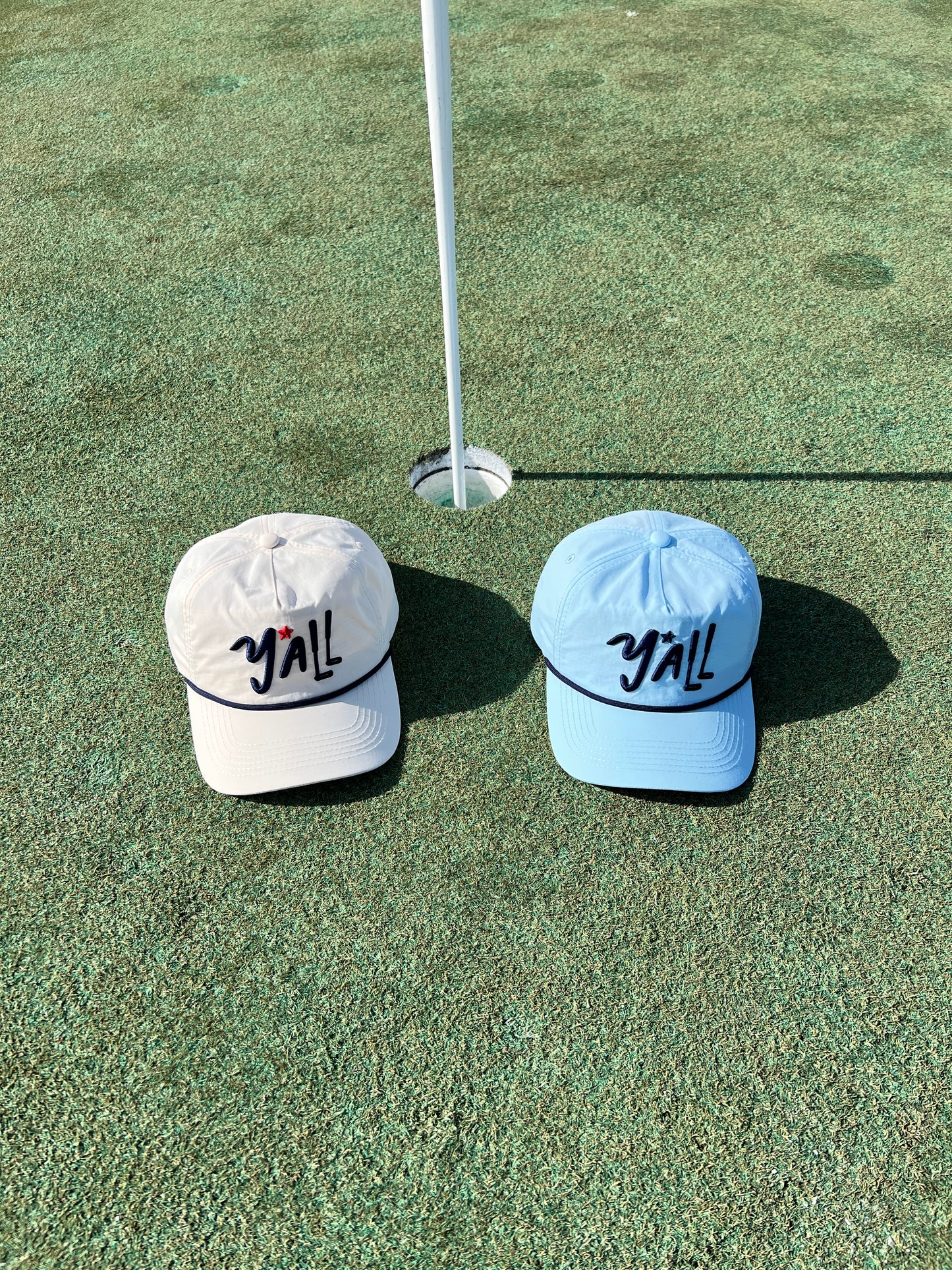 Y'ALL Carolina Blue 5-Panel Nylon Rope Golf Snapback Hat