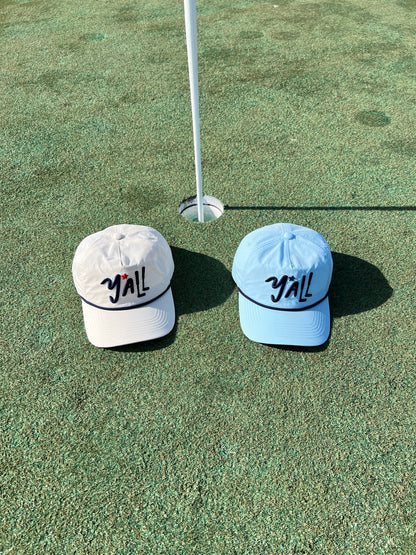 Y'ALL Carolina Blue 5-Panel Nylon Rope Golf Snapback Hat