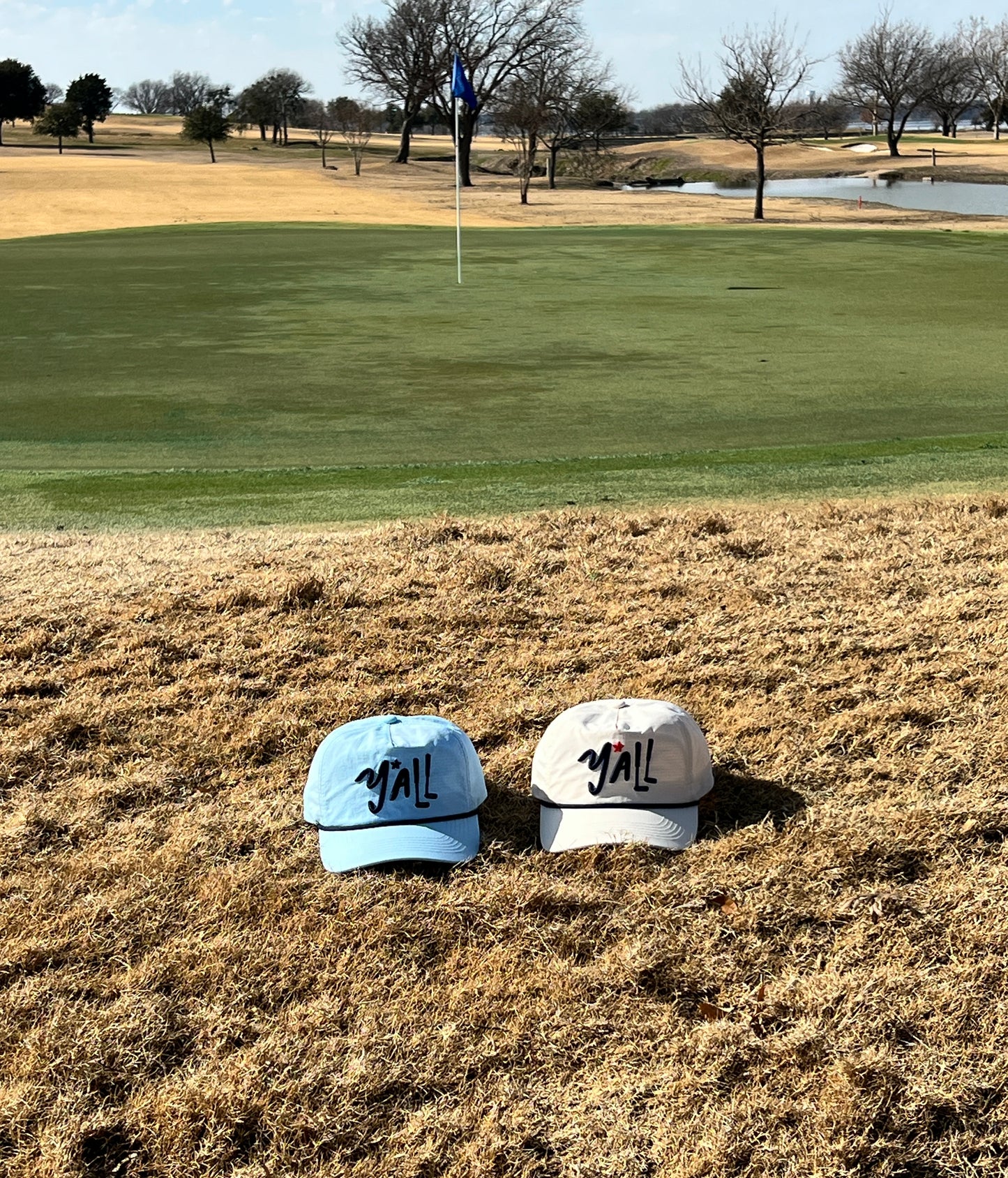 Y'ALL Carolina Blue 5-Panel Nylon Rope Golf Snapback Hat