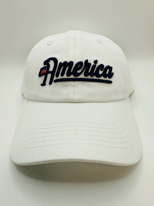 America Golf Dad Hat - White